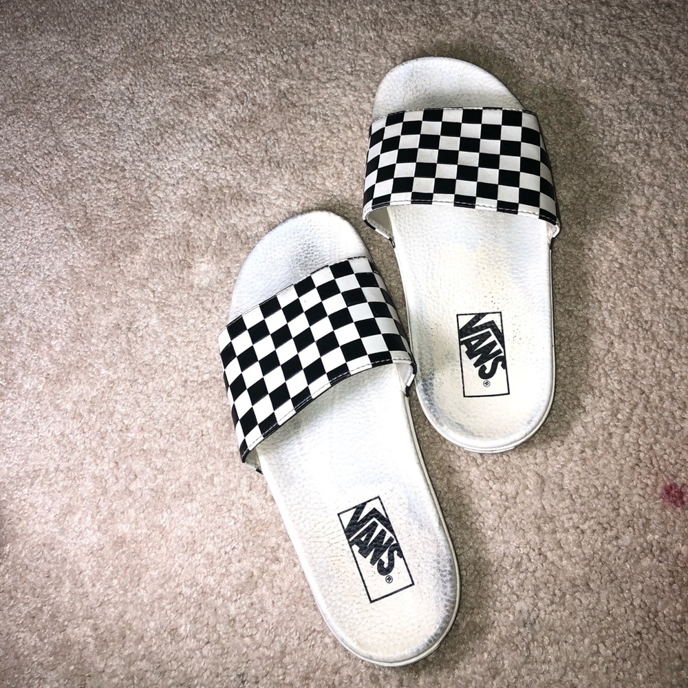 Checkered vans slides